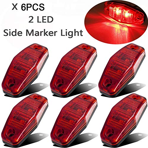 NEW SUN 6pc Red Lights LED Side Fender Markers Surface Mount Design Truck Trailer Camper Lights