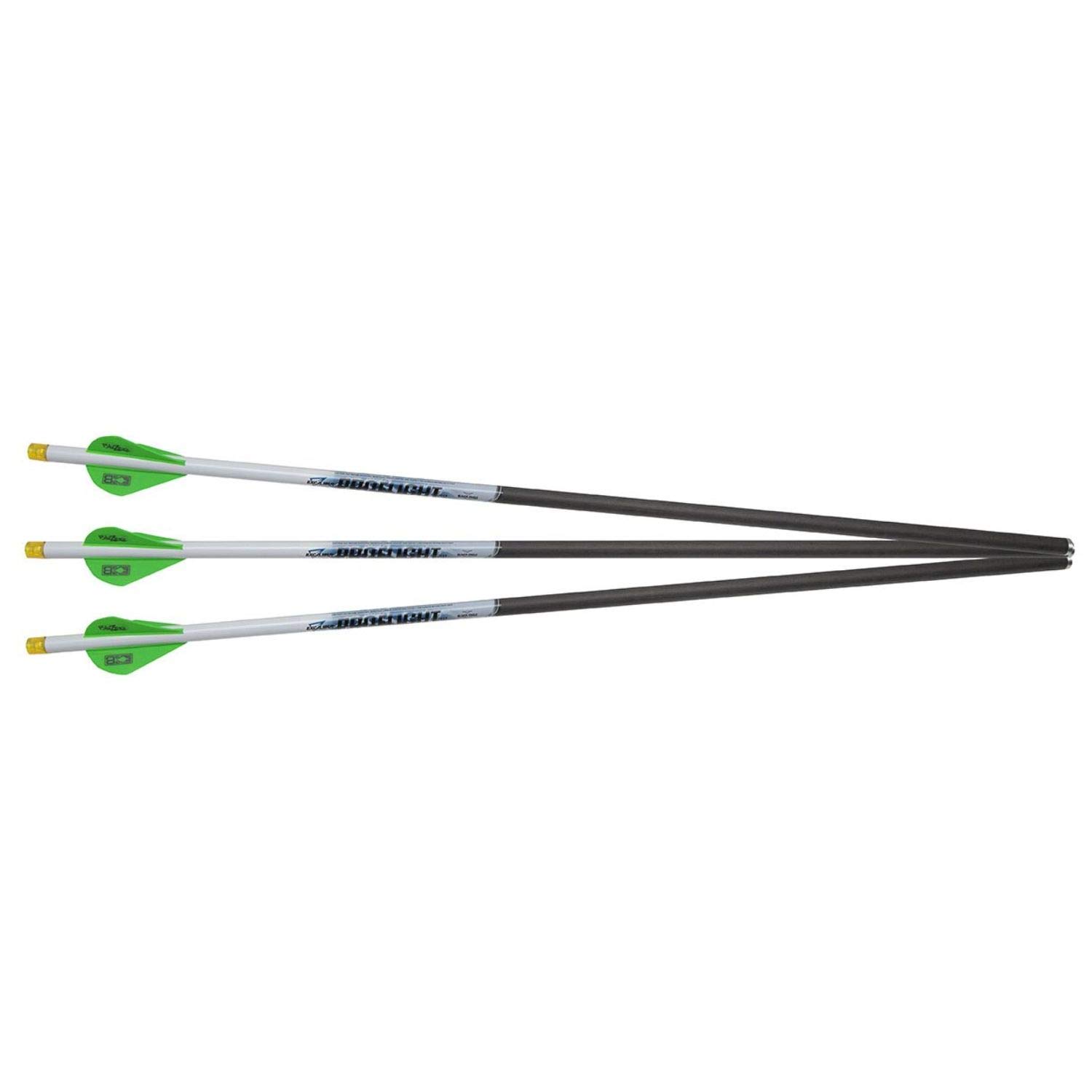 Excalibur ProFlight Illuminated Archery Hunting Durable Accurate Versatile 2" Blazer Vane Crossbow Carbon Arrows with Beacon Nocks - 3 Pack