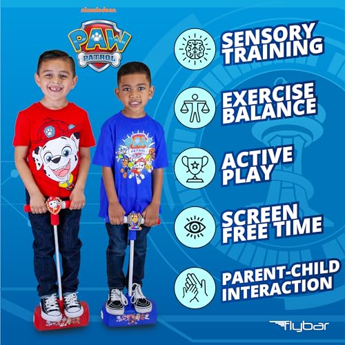 Image of Flybar My First Foam Pogo Jumper for Kids Fun and Safe Pogo Stick for Toddlers, Durable Foam and Bungee Jumper for Ages 3 and up, Supports up to 250lbs (Paw Patrol Chase)