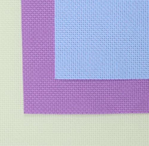Image of KCS 3 pc of 15 inch x 18 inch(38cmx45cm) Counted Cross Stitch Cotton Aida Cloth Needlework Rolled Fabric Box,16CT,Light Green+Lavender+Light Blue
