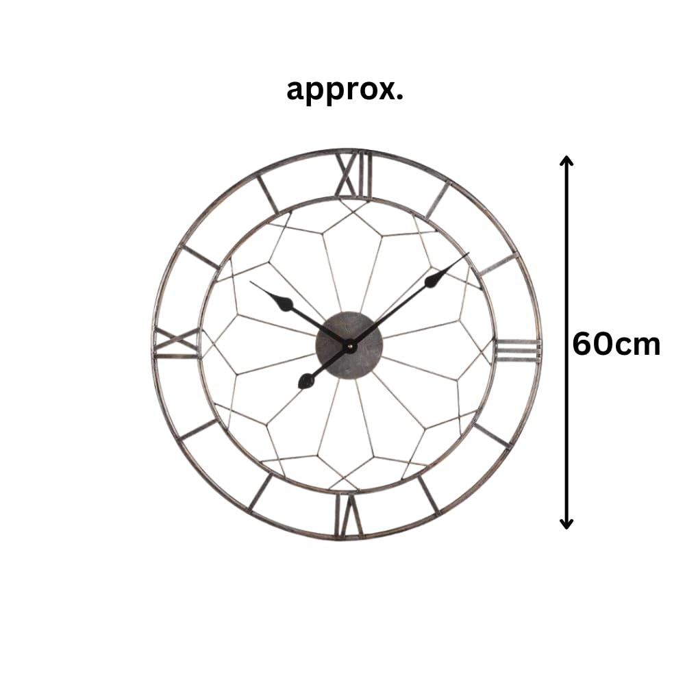 Garden Mile Horloge murale ronde de 60 cm avec chiffres romains pour intérieur et extérieur, grande horloge murale de jardin avec horloges de jardin, horloges de cuisine étanches pour salon