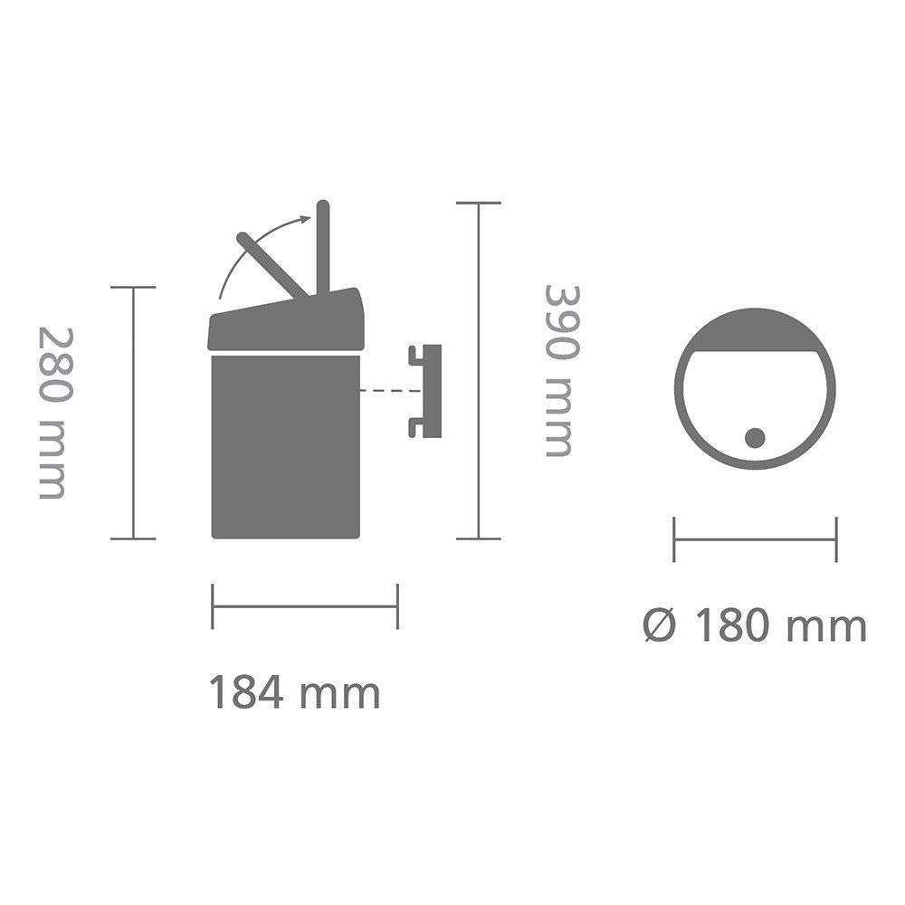 Brabantia 364488 Cubo de basura Touch Bin, 3L, Blanco/Gris (Brilliant Steel) Lid