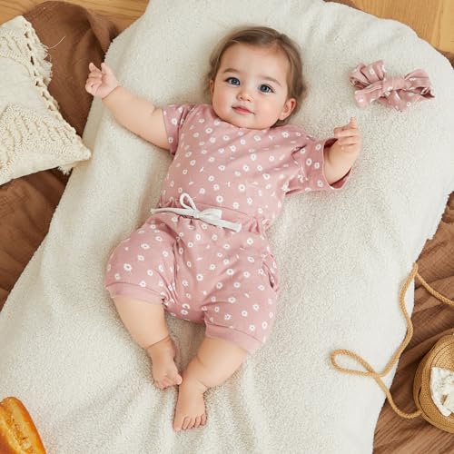 Toddler Baby Girl Clothes Summer Short Sleeve Floral Print T Shirt Tops + Elastic Shorts Set Infant Casual Outfits2