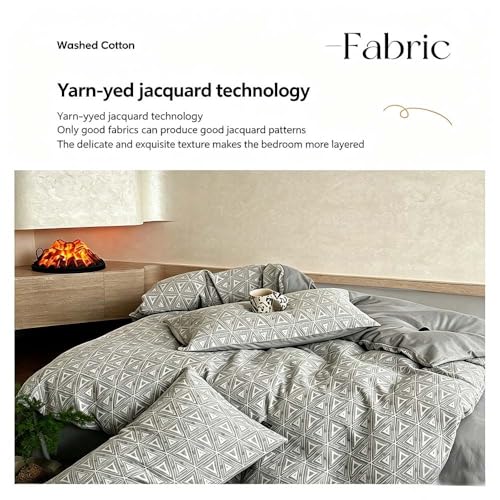 Housse de couette jacquard en coton double de qualité - 4