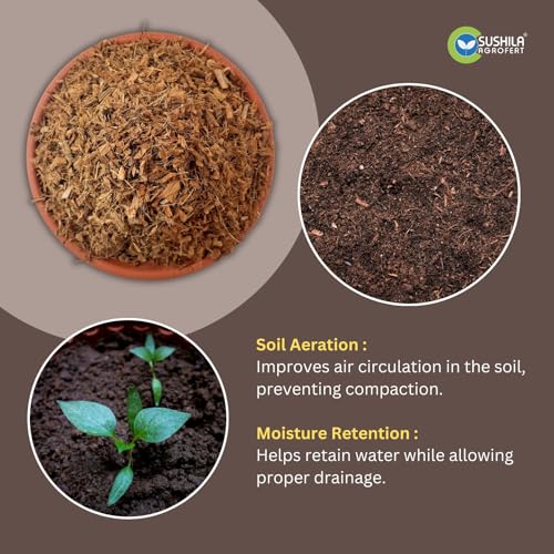 Image of Fine Coco Chips 1 Kg Natural Low EC Coconut Husk Chips Soil Enhancer for Gardening Expands to 20Kg Eco-Friendly Potting Mix Orchid & Houseplant Root Aeration Moisture Retention