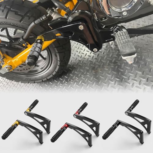 Repose-pieds arrière Monkey 125 WOOGA noir en aluminium pour passager
