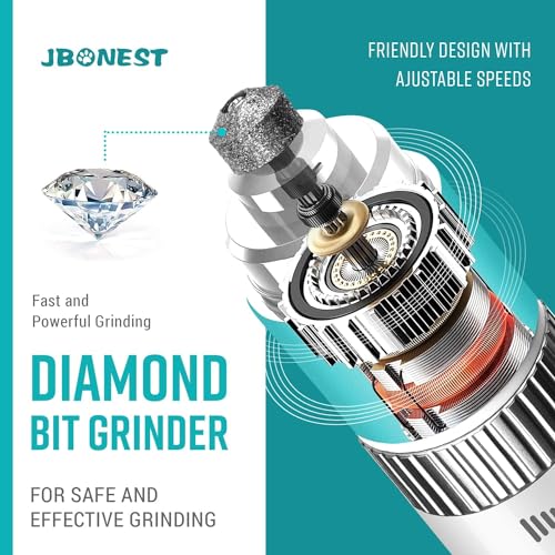 Dog Nail Grinder Quite with 20h Working Time, Stepless Speeds Rechargeable Pet Claw Trimmer with Clipper and File for Large Medium Small Dogs Cats Pets