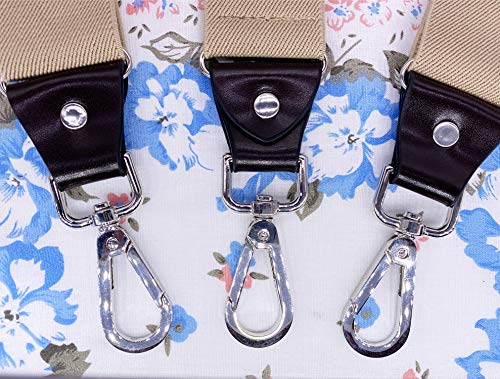 Ayosush Heavy Duty Suspenders For Men Snap Hooks Heavy Duty Big And Tall Beige Classic Wedding Groomsmen #TOP1