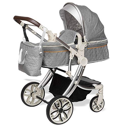 ib style® JUMA 3 in 1 Combi - Kinderwagen + Buggy |incl. Auto stoeltje |incl. Regenhoes |inklapbaar |ZWART/GRIJS - Afbeelding 3