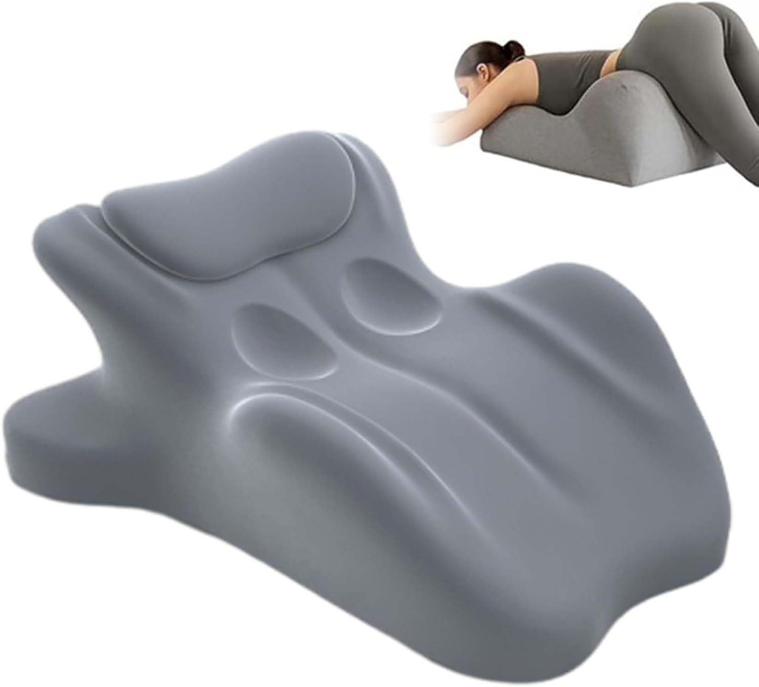 Memory Foam Ergonomic Wedge Pillow, 27°Angle Perfect Position for Couples with Removable Protective Cover, Depth Support for Sitting and Lying (Gray)