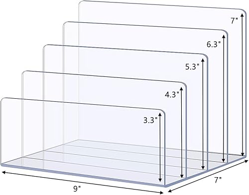 Miniatura 2 de Elysolpluv Soporte de libro transparente de cuatro marcos de mesa acrílico, clasificación de archivos, exhibición de revistas, almacenamiento de
