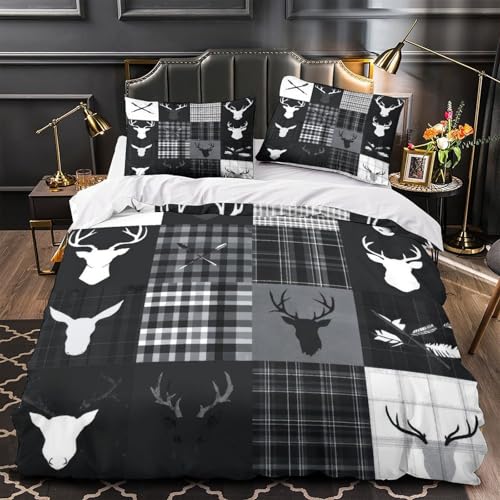 Parure de lit cerf 260x220cm en microfibre premium haute densité 3D - 2