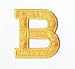 Alphabet Letter - B - Color Yellow - 2" Block Style - Iron On Embroidered Applique Patch