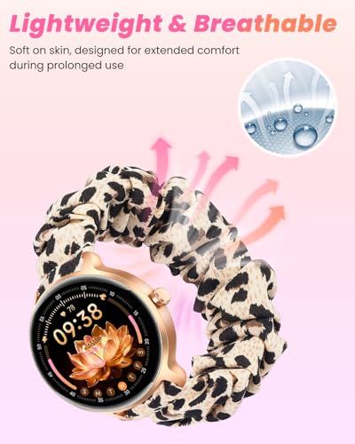 Correa para reloj Yoever DR03 1.27" diseño elástico blanco y leopardo miniatura 3