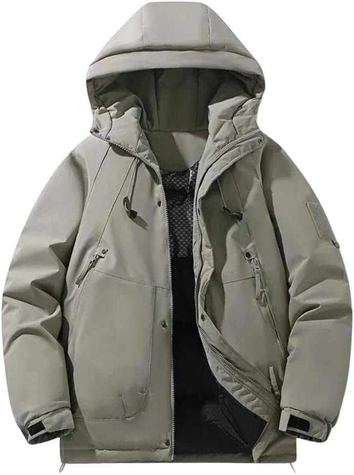 YTR6TW Men's Running Comfortable Breathable Cotton Jacket Winter Outdoor Sports Fitness Windproof Warm Parker Coat