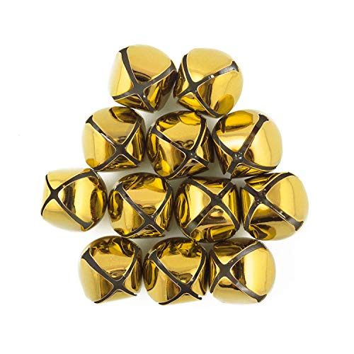 1 Inch 25mm Gold Craft Jingle Bells Bulk 100 Pieces
