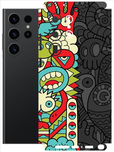 Image of AtOdds - Full Body Back Screen Guard Protector Film - Lamination Wrap Skin Sticker Compatible with Samsung Galaxy S23 Ultra (5G) | Scratchproof Matte Finish (Graffiti50)