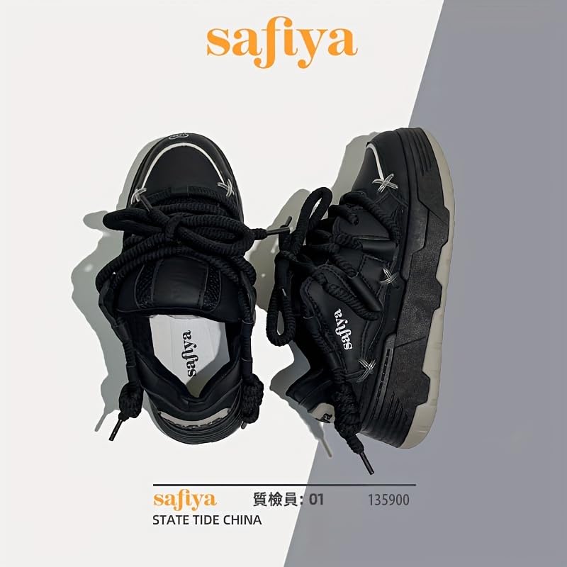 Women's Light Blue & White Chunky Platform Sneakers - Breathable Mesh Lining, Anti-Slip PU Sole, Trendy Low-Top Design, Versatile Casual & Sport Shoes, Sporty Footwear2