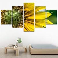 SIGNWIN 5 Panel Canvas Wall Art Botanical Chic Closeup Expressive Multicolor Photography Realism Ultra for Home Decorations Ready to Hang - 60