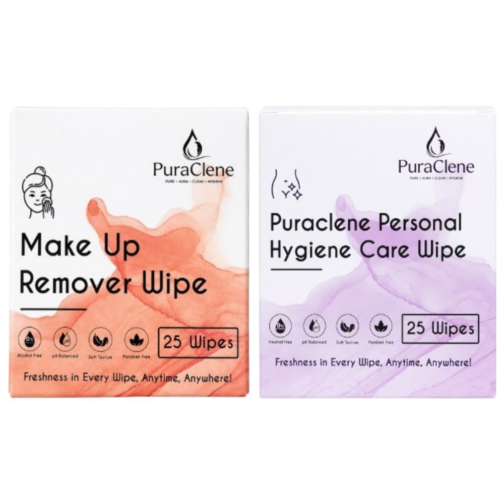 Intimate Hygiene Wipes for Women Makeup Remover Wipe Combo Pack | Dermatologist-Tested, Gentle, Vegan, Biodegradable | 2 Packs, 50 Wipes | for All Skin Types, Ph Balanced-image-37