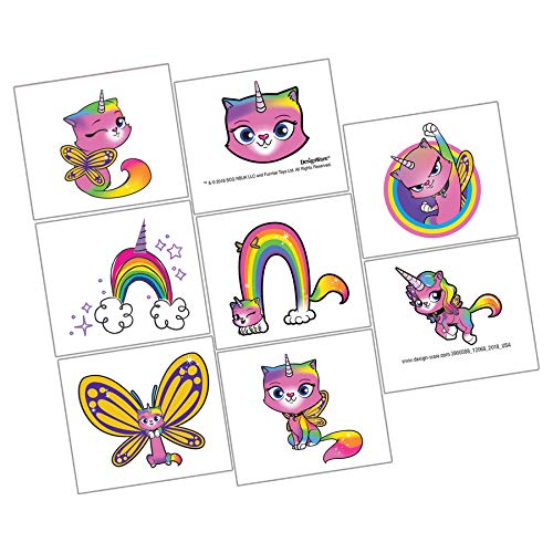 Rainbow Butterfly Unicorn Kitty Tattoo Sheet (1)