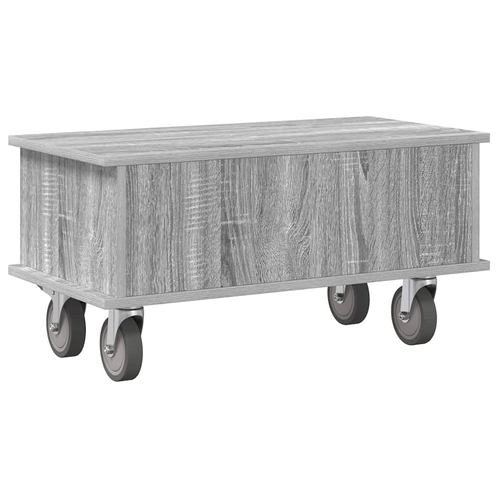 TV-Ständer Graues Sonoma Holzwerkstoff 68,5 x 35 x 35 cm mit Stauraum und Kabelmanagement für Wohnzimmer, Gaming Ecke, Schlafzimmer, modernes Lowboard Sideboard