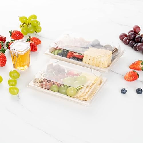 Miniatura 7 de Restaurantware Solo tapas: tapas de plástico Foil Lux para bandeja mediana de sushi 100 tapas rectangulares para platos de bagazo - Bandejas se