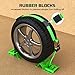 Trekassy Wheel Chock Tie-Down Kit with Rubber Blocks, (4,500lb Break Strength) Heavy Duty E Track Trailer Tire Straps for ATV, UTV, Lawn Mower- 2 Pack
