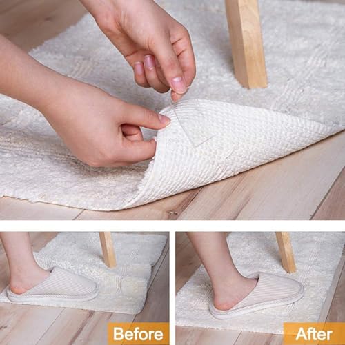 Image of SKYTONE Traceless Washable Adhesive Tape, Reusable Clear Double Sided Anti-Slip Nano Gel Pads, Removable Sticky Strips Grip for Paste Photos and Posters, Fix Carpet Mats, Paste Items (3M) (TRANSPARENT)