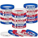 Teyva Daily 30 Pcs Inspirational Bible Verse Baseball Silicone Bracelets I Can Do All Things Baseball Wristbands Party Decorations Summer Party Decorations for Women Men
