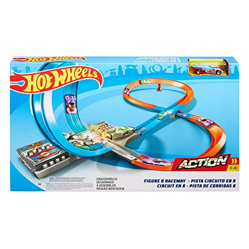 Hot Wheels GGF92 - Rennstrecke mit 8er-Kurve mit motorisierten Loopings für Geschwindigkeit, Spielzeug Autorennbahn für… – Bild 7
