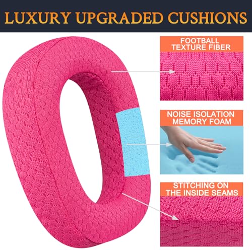 Image of SOULWIT Mesh Fabric Earpads Replacement for Logitech G435 Lightspeed Wireless Gaming Headphones, Ear Pad Cushions with High-Density Foam - Pink