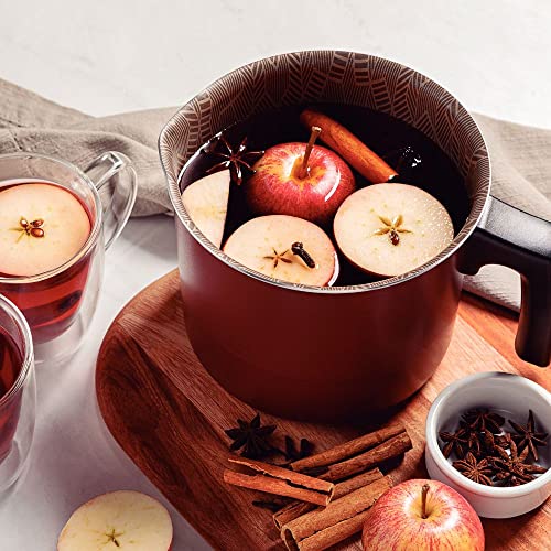 ترامونتينا غلاية الومنيوم متعددة الاغراض 16 سم 2.7 لتر من باريس مع طلاء ستارفلون احمر ماكس خال من حمض بيرفلورو الاوكتانويك غير لاصق