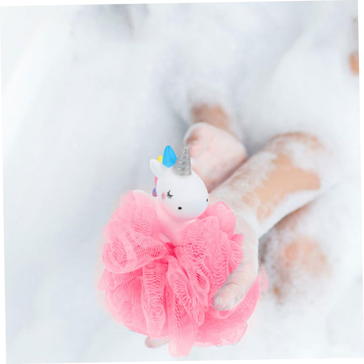 TOVINANNA 4Pcs Unicorn Loofahs for Soft Pe Mesh Bath Sponges Gentle Body Exfoliating Shower Scrubbers for Fun Bath and