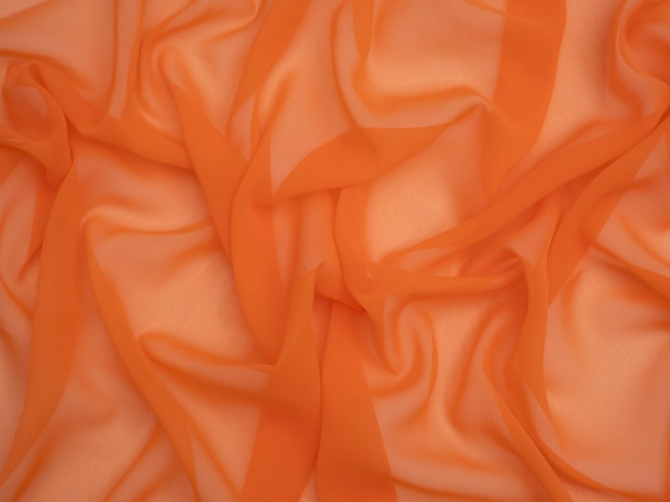 Minerva Apricot Core Range Sheer Chiffon Fabric - Lightweight & Suitable For Dressmaking - Approx Width: 110Cm / 44" - Sold Per Metre