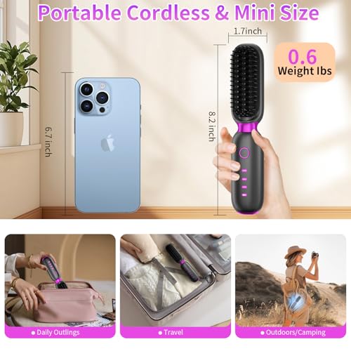 Cepillo alisador de cabello inalámbrico portátil mini miniatura 4