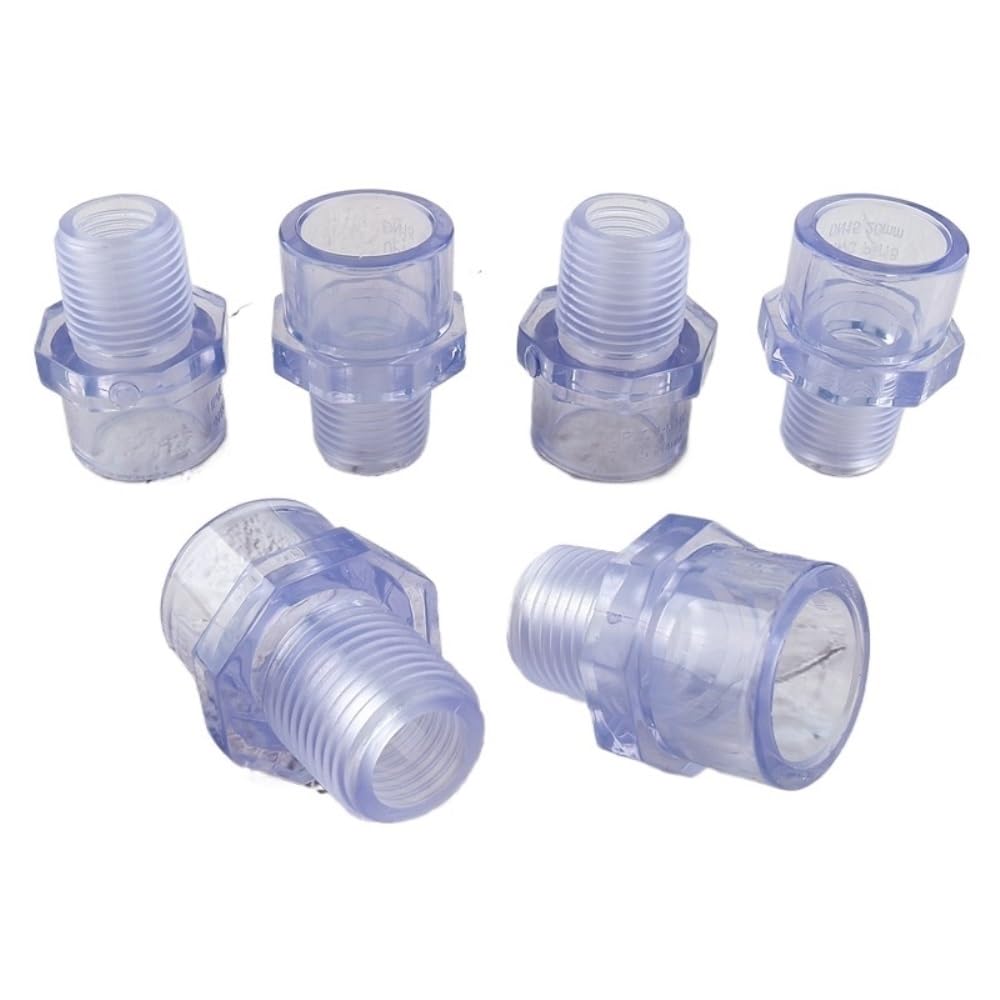 Conectores rápidos de tubería de agua con rosca macho transparente de UPVC de 1/2" a 2", conector rápido for riego de jardín(1.5inch-50mm)