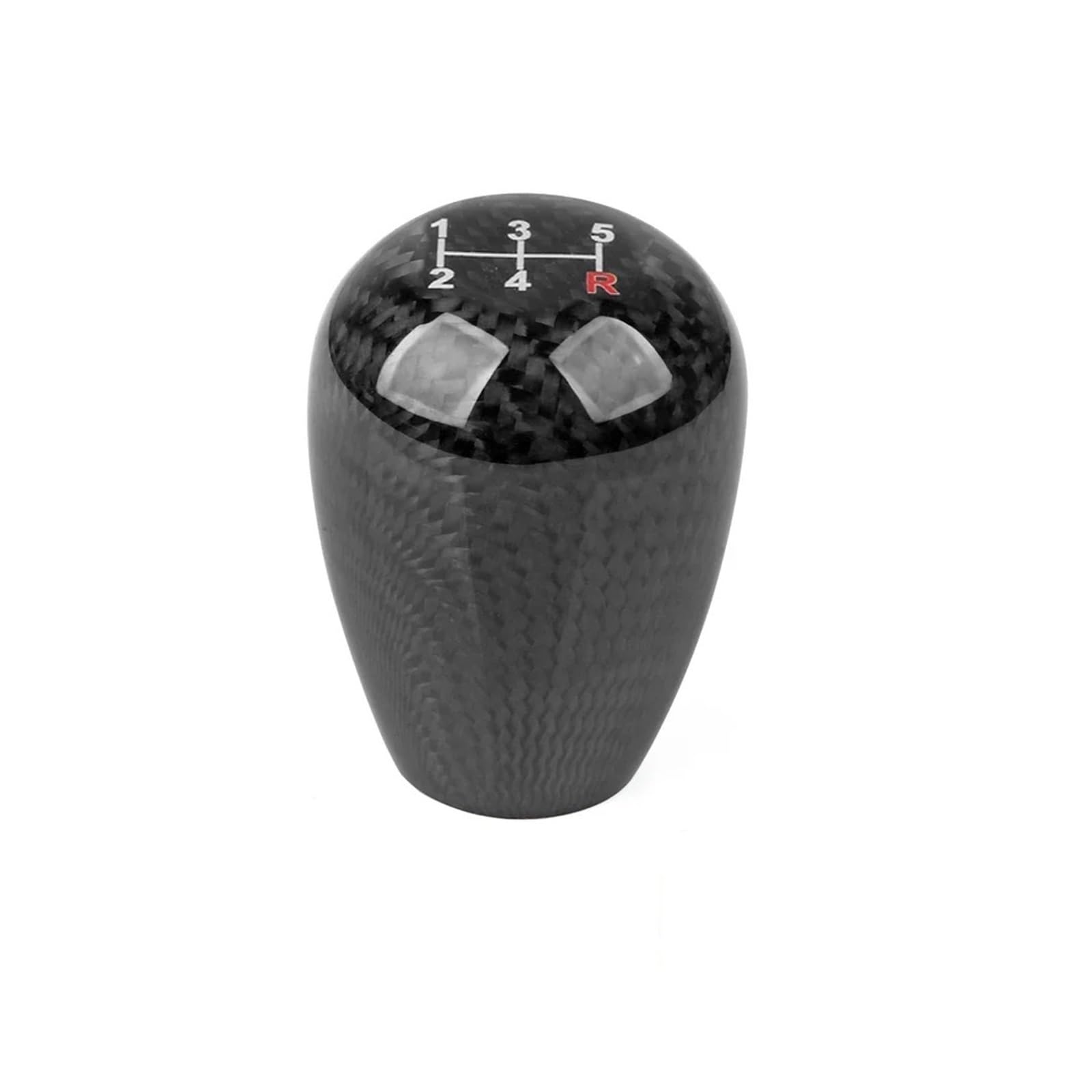 MKGKACVCPT Manual Shifter knob Universal Decorative Gear Bar Personality Real Carbon Fiber Head 5/6speed Manual Shift Knob Modified(Elliptical 5th Gear)