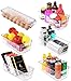 KICHLY - Juego de 6 Organizador de despensa (1 bandeja para huevos y 5 compartimentos organizadores) - Organizadores para nevera, cocina, armarios y encimeras (Transparente) - Sin BPA