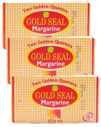 Gold Seal Margarine Two Golden Quarters, 227 g (3 Boxes) | Plant-Based Butter Alternative...