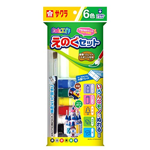 Amazon.co.jp: サクラクレパス 絵の具 工作えのぐ 6色セット