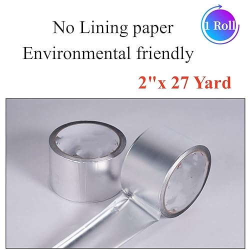 Miniatura 2 de Cinta de aluminio de 2 pulgadas y 82 pies Cinta de aluminio HVAC Cinta adhesiva perfecta para sellado de HVAC y parchear conductos de aire caliente