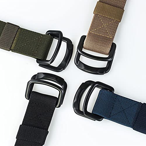 Elastic Belts, Tactical Nylon Canvas Belt Military Heavy Duty Sports Belts with Double D-Ring Buckle 1.5 Inch Webbing4