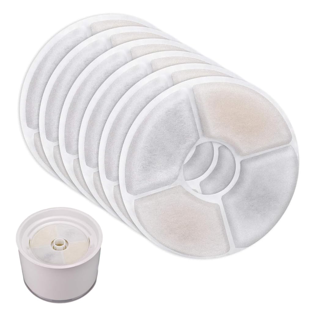 Qpets® 6Pcs Cat Fountains Filter Element, Circular Non-Woven Cat Water Dispenser Filter Element Filter for Pet Fountain Filters, Activated Carbon Filter Element with Triple Filtration System (B0B1JQ4WBN) Amazon Price History, Amazon Price Tracker