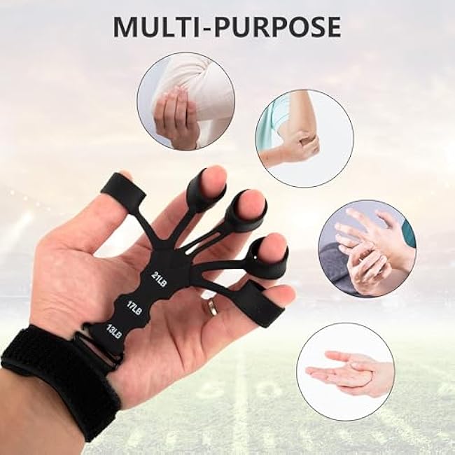 2PCS Ength Trainer, Grip Strength Trainer Finger Strengthener, Hand Grip Strengthener, Finger Grip Strength Trainer,Finger Exerciser,Hand Grip Strengthener 6 Resistant Level Finger Exerciser