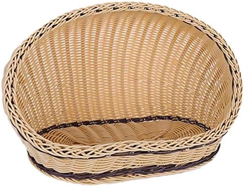 Osave Summer Doghouse Pet Bed Bamboo Mat Pet Dog Cat Bed Rattan Pets Bed (L, Beige)