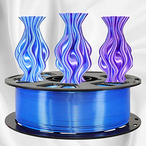 Image of MIKA3D 1.75mm 2 Colors in 1 Silk Purple Blue PLA 3D Filament, 1KG 2.2LBS 3D Printing Material with Bicolor Dichromatic Double Colors, Dual Color Co-Extrusion 3D Filament Widely Fit for 3D Printer