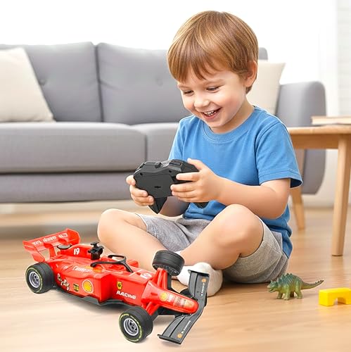 Image of VGRASSP 2.4 Ghz High Speed Racing Remote Control Car Toy for Kids - Misty Smoke and Sound, Formula Style Long Range RC Vehicle - LED Lights Indoor Outdoor Play Gift - Color As Per Stock