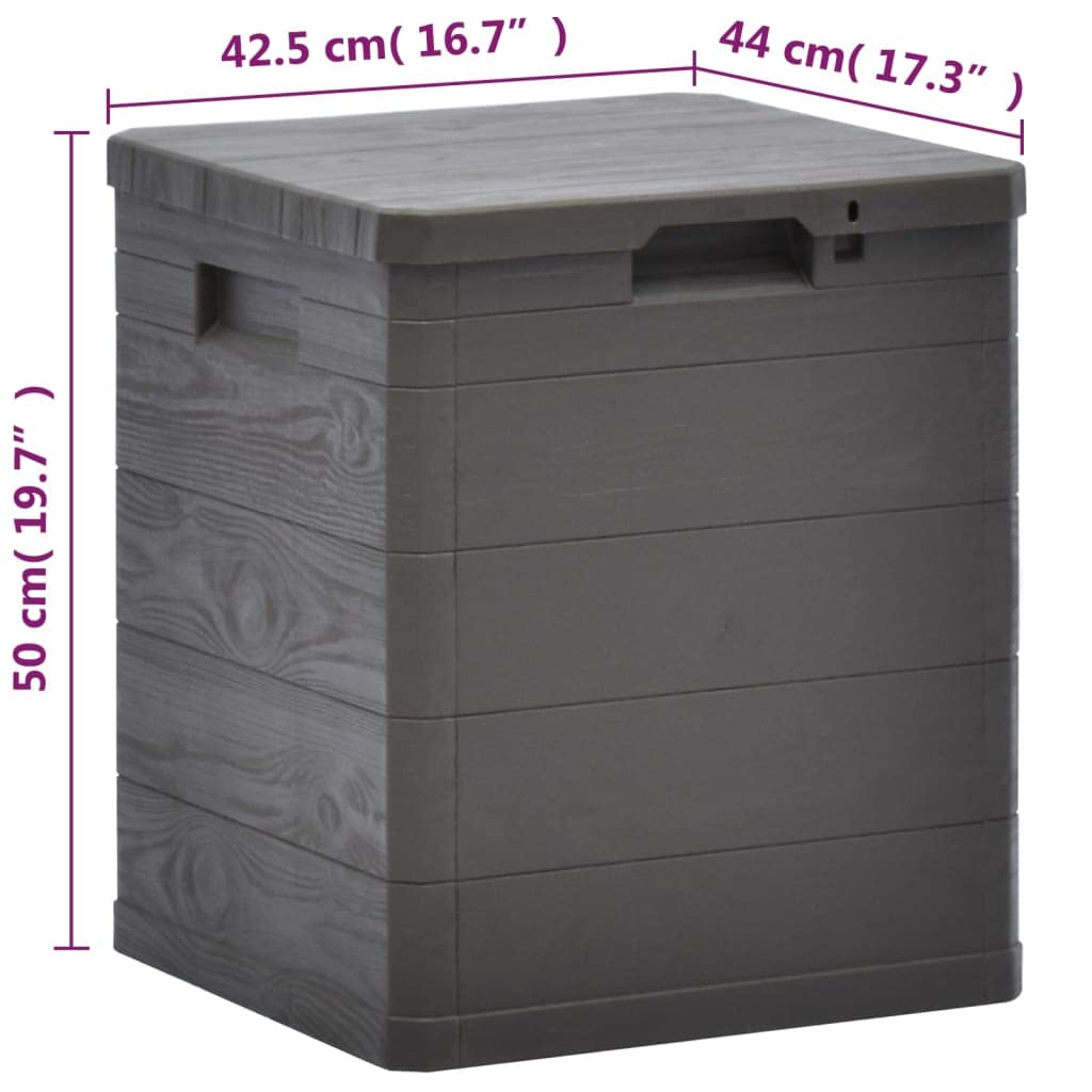Garten-Aufbewahrungsbox small – Hochwertiger Kunststoff mit Holzähnlicher Struktur, Aufbewahrungsbox für den Garten, für Drinnen und Draußen, Wetterbeständig und Langlebig (90L)