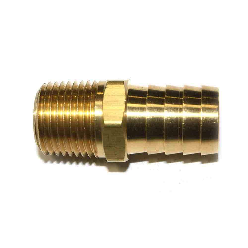 Interstate Pneumatics FM89 Brass Hose Barb Fitting, Connector, 3/4 Inch Barb X 1/2 Inch NPT Male End-Pack of 10